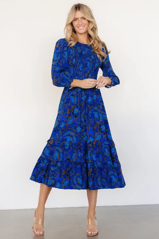 elegant dressAndersen Smocked Midi Dress | Cobalt Floral