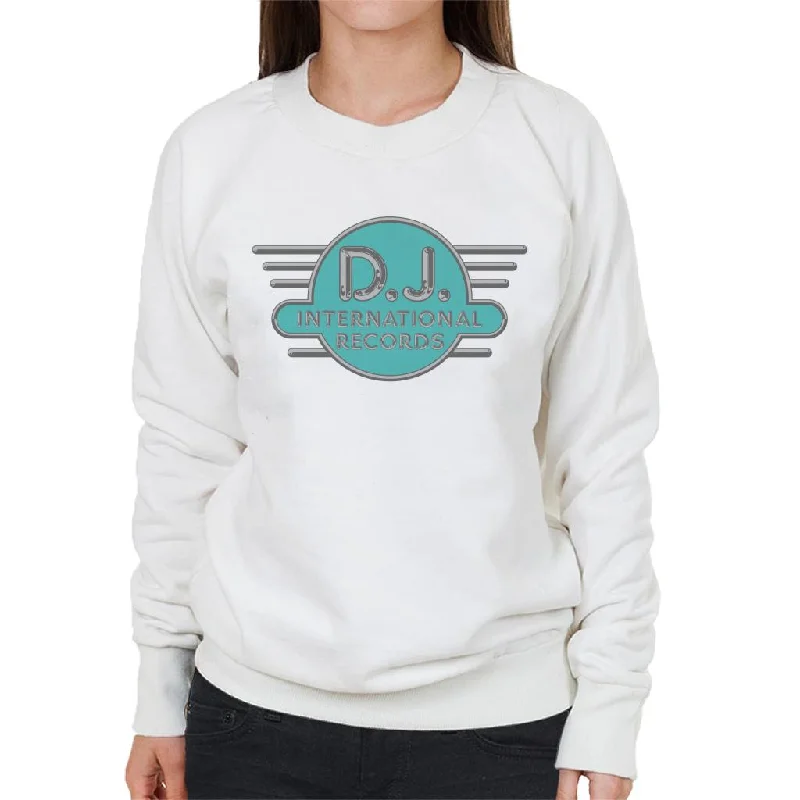 high-quality athletic sweatshirtDJ International Records Cyan Logo Women's Sweatshirt