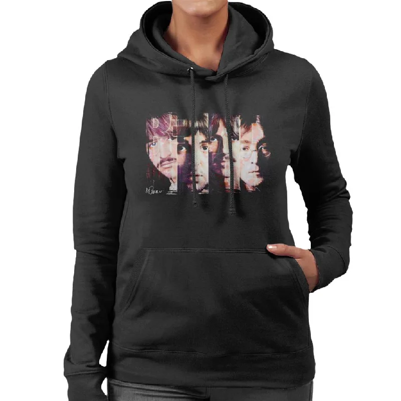 cozy workout hoodieSidney Maurer Original Portrait Of The Beatles Revolution Women's Hooded Sweatshirt