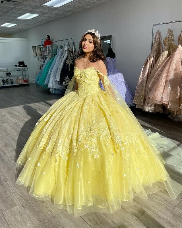 relaxed fit dressSpark Princess Quinceanera Dress Appliques Flowers Corset Back Ball Gown Party Sweet 16 Prom Gowns,DS4396