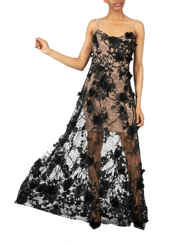 Bonus Savings DRESS THE POPULATION-LILIAN GOWN-L- in Clearance
