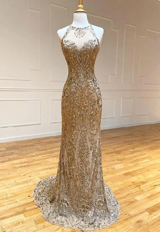 Price Smash Gold sequins mermaid long prom dress ,DS3017