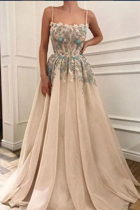 Limited Time Offer Elegant A Line Spaghetti Straps Sleeveless Appliques Prom Dresses Dance Dresses,DS4443 Limited Time Offer Elegant A Line Spaghetti Straps Sleeveless Appliques Prom Dresses Dance Dresses,DS4443