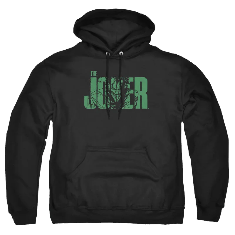 cozy hoodieThe Batman (2022) Joker Text On Black - Pullover Hoodie