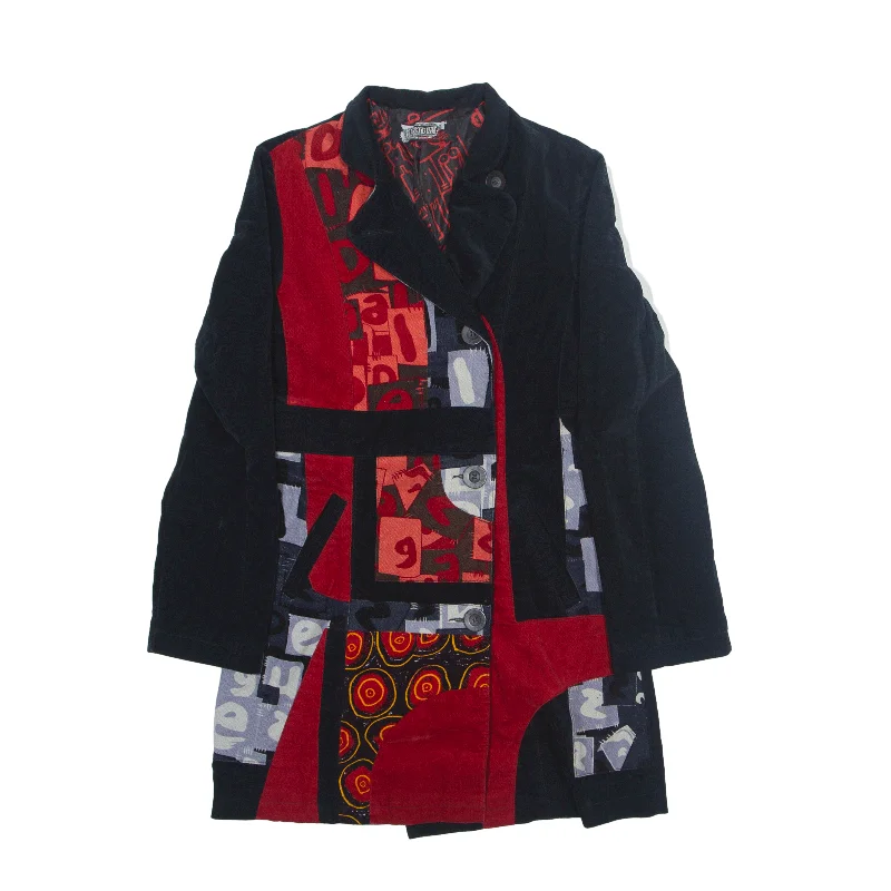 DESIGUAL Coat Black Patchwork Womens M