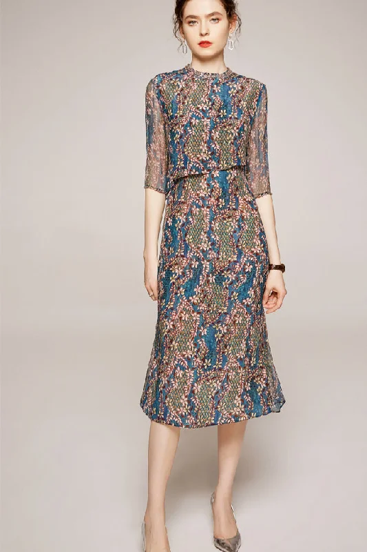 Deal Alert Half Sleeve Overlay Slim Dress XL in Clearance