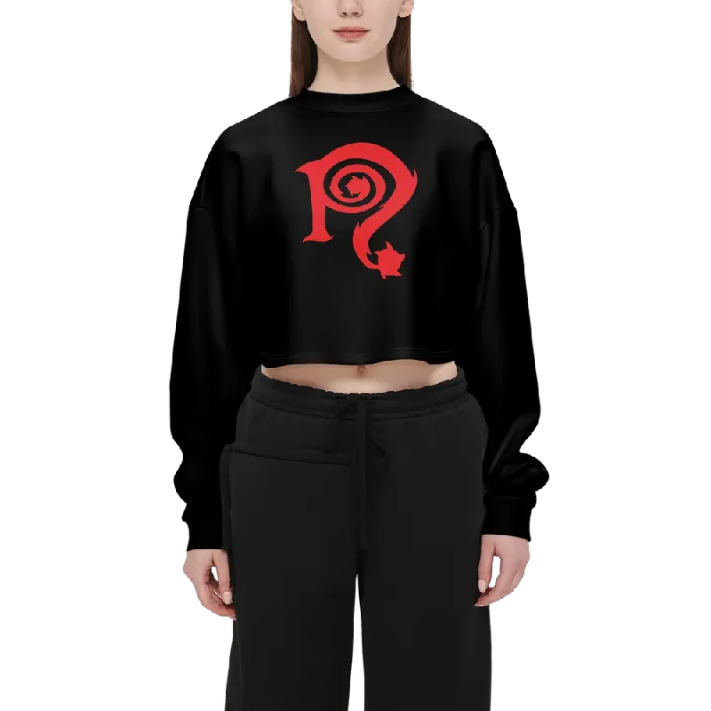 Mega Sale Necro - Red N - Women’s Cropped Crewneck Sweatshirt