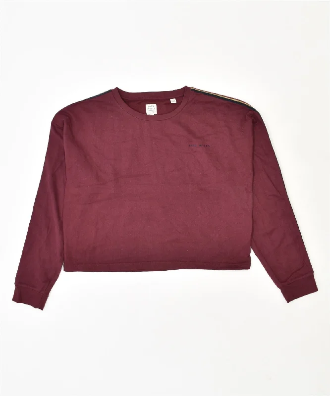 Blowout Deals JACK WILLS Womens Sweatshirt Jumper UK 14 Large Maroon Cotton