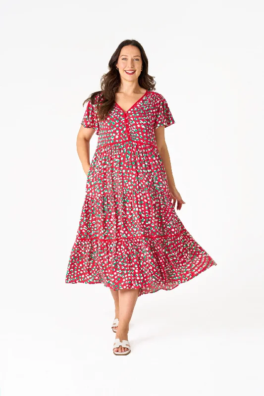 Final Markdown Boho Australia Red & Green Dress