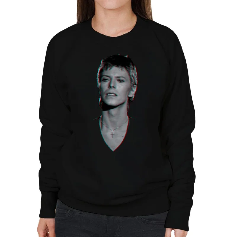 Crazy Savings TV Times Pop Star David Bowie Portrait 1977 Women's Sweatshirt