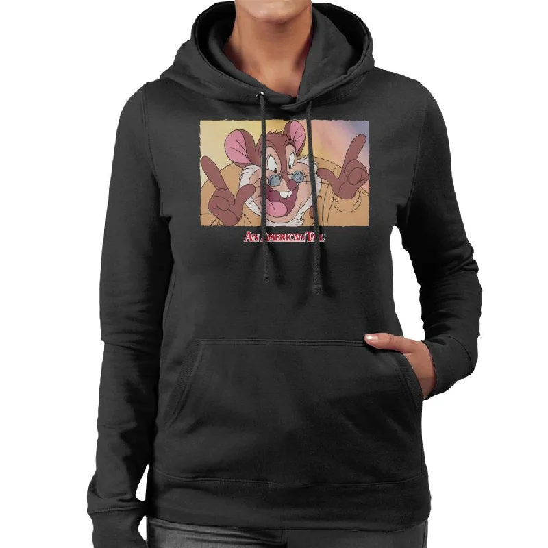 street style hoodieAn American Tail Papa Mousekewitz Face Women's Hooded Sweatshirt