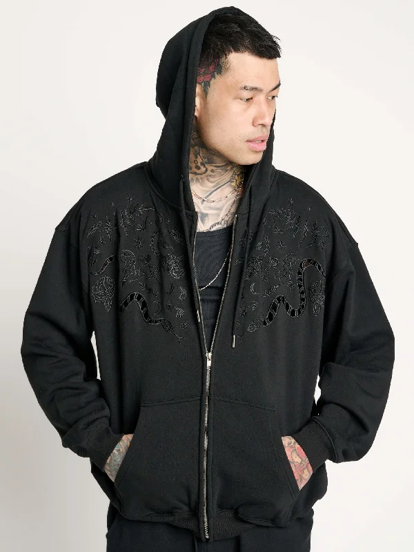 t-shirt dressEmbroidered Relics Zip Up Hoodie