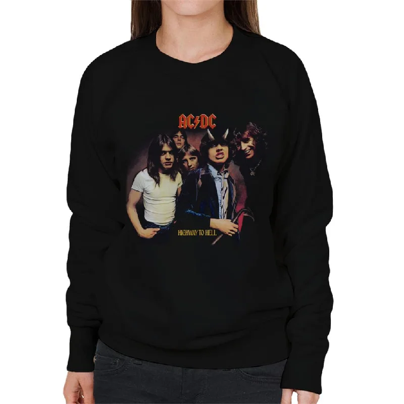 contemporary fitness sweatshirtAC/DC Highway To Hell Bandmates Horns Women's Sweatshirt