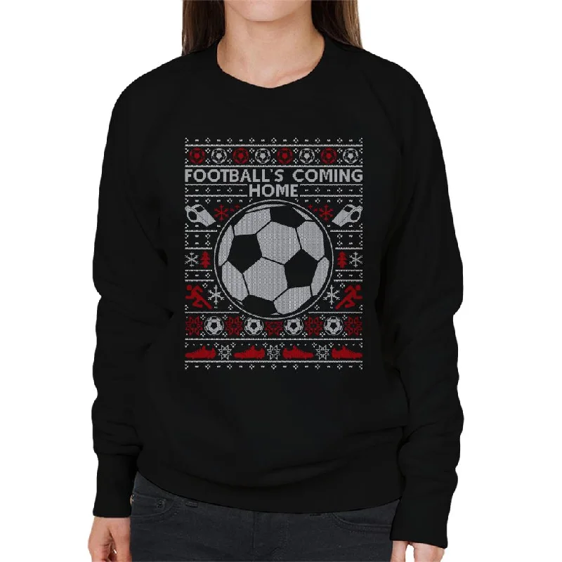 slim fit workout hoodieFootball's Coming Home Christmas Knit Women's Sweatshirt