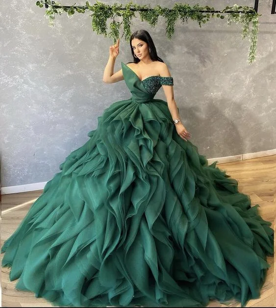 Factory Direct Sale ball gown green Prom Dress, A Line Formal Evening Gowns,DS4221