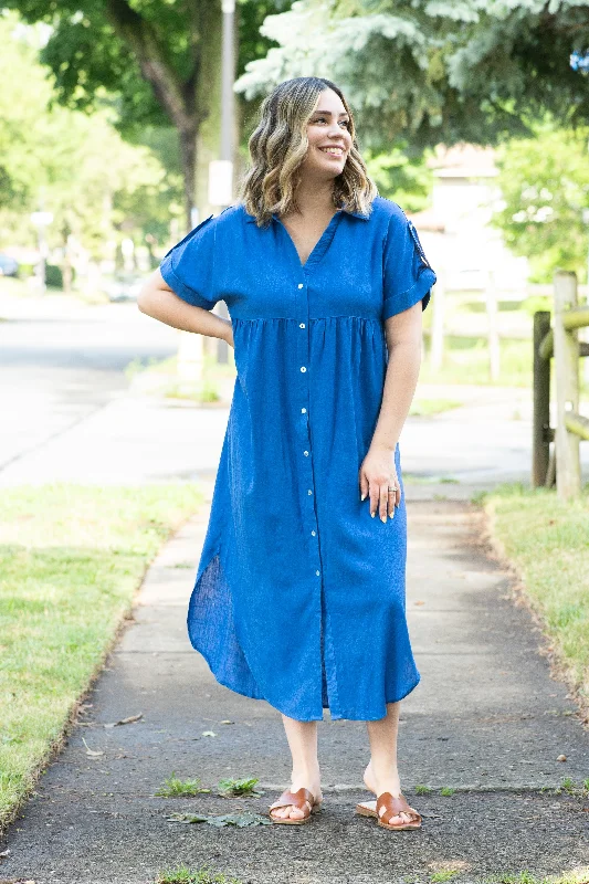 Huge Discounts The Katie T-shirt Dress in Royal Blue (FINAL SALE)