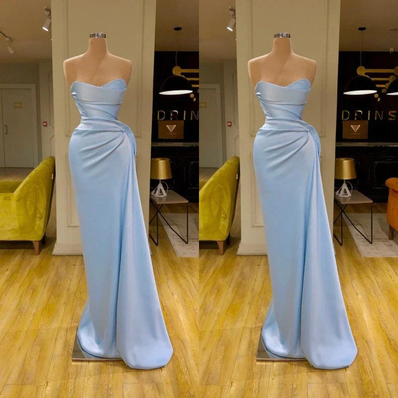 chic wrap dressBlue Mermaid Sweetheart Cheap Long Prom Dresses,Evening Party Dresses,DS5027