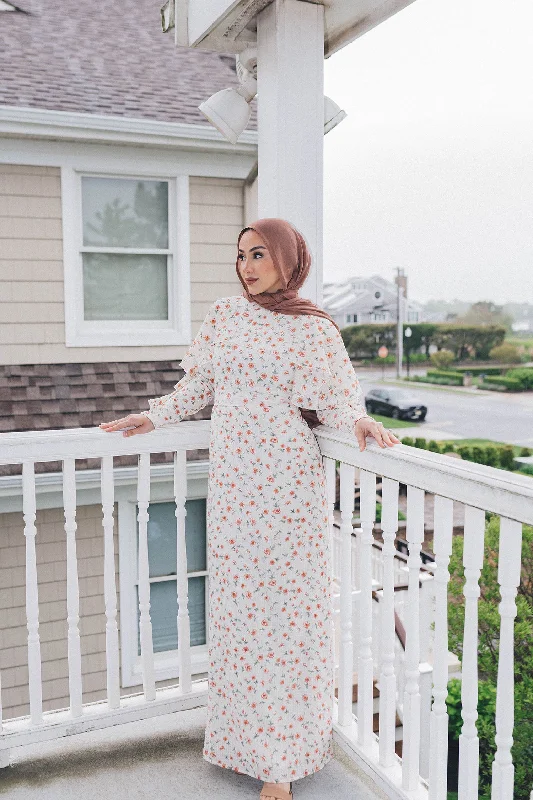 Exclusive Savings Maye Ruffle Floral Dress- White