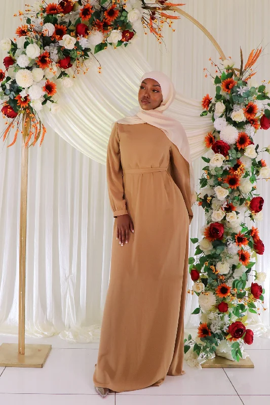 Value Deals Leia Chiffon Dress- Tan