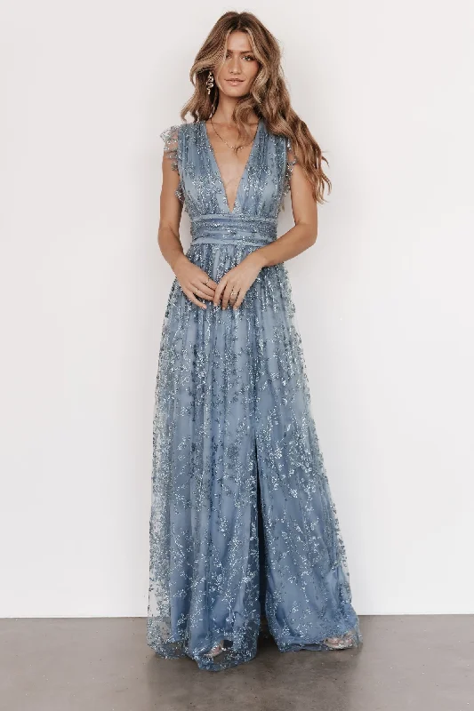 Early Access Arlene Shimmer Gown | Winter Blue
