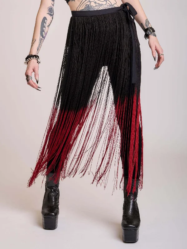 luxury dressDipped in Blood Fringe Belt