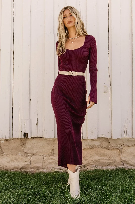 casual summer dressMarika Ribbed Dress | Wine