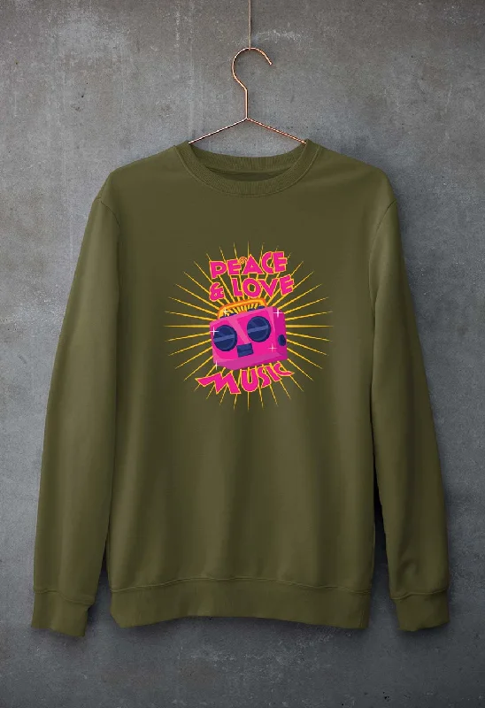 Deep Discounts Psychedelic Music Peace Love Unisex Sweatshirt for Men/Women