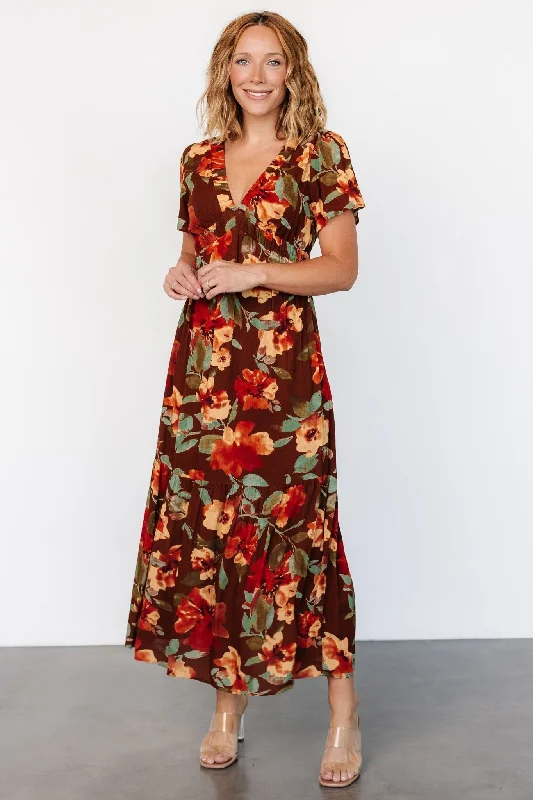 summer floral dressCassie Short Sleeve Dress | Copper Floral