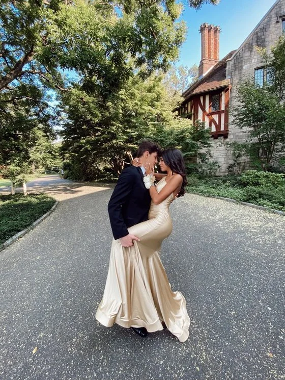 Deal Frenzy Prom Dress Gold Long Prom Dresses Formal Dress,DS4426