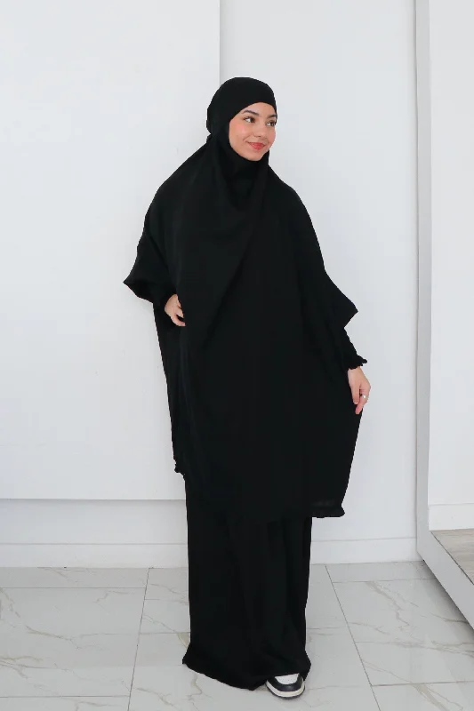 Best Deals Madina Two Piece Jilbab/ Prayer set - Black
