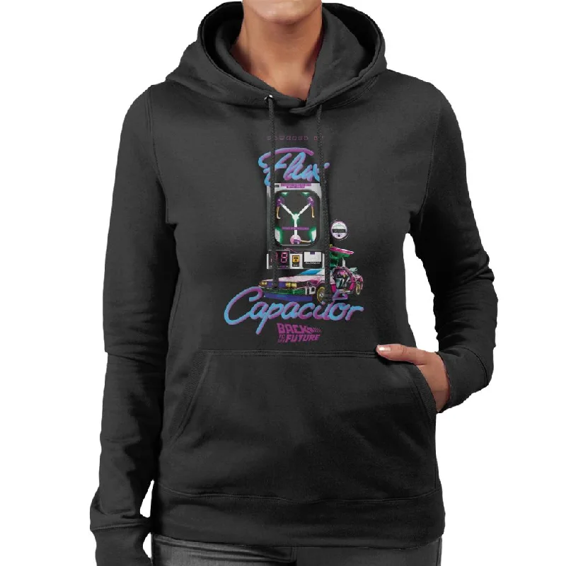 oversized hoodie with drawstringsBack to the Future Flux Capacitor 3D Women's Hooded Sweatshirt