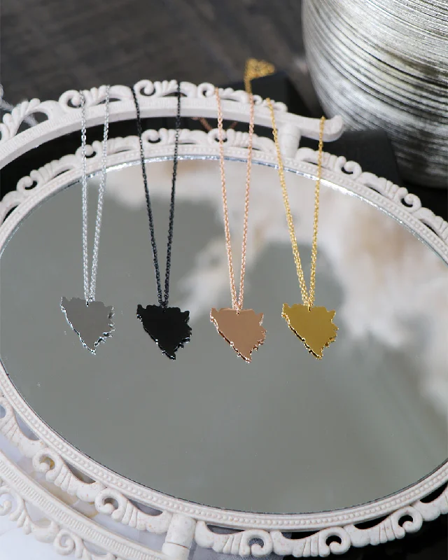 Shop and Save Birthplace Map Necklace- Bosnia