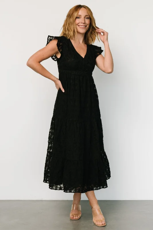 comfy dressFerrara Lace Maxi Dress | Black