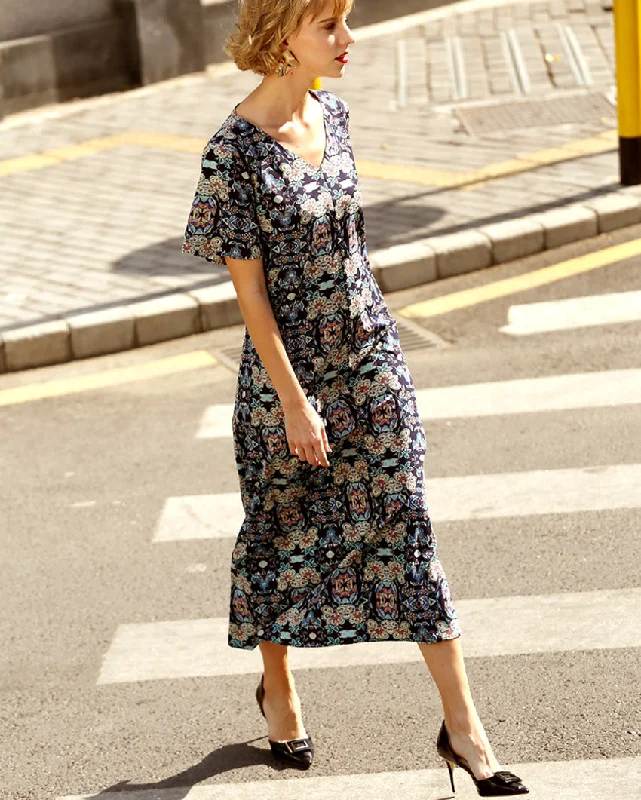Bargain Prices SCANDINAVIA-Short Sleeve Waist Belted Shift Dress