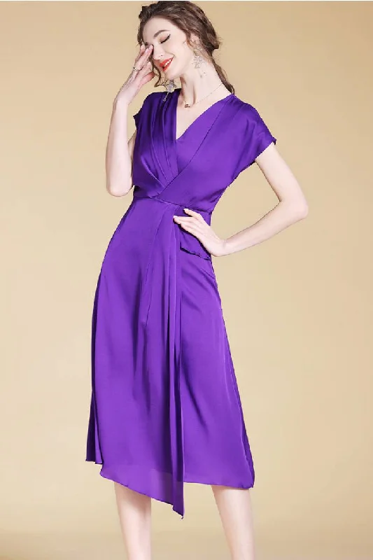 Weekend Deal V neck elegant midi dress