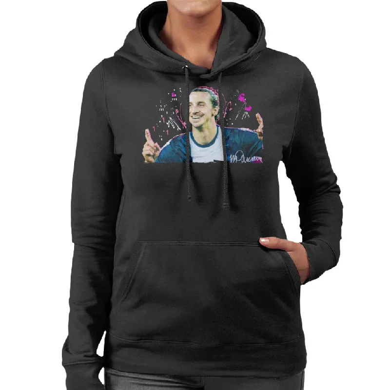 fashion sportswear hoodieSidney Maurer Original Portrait Of Zlatan Ibrahimovic Pointing Up Women's Hooded Sweatshirt