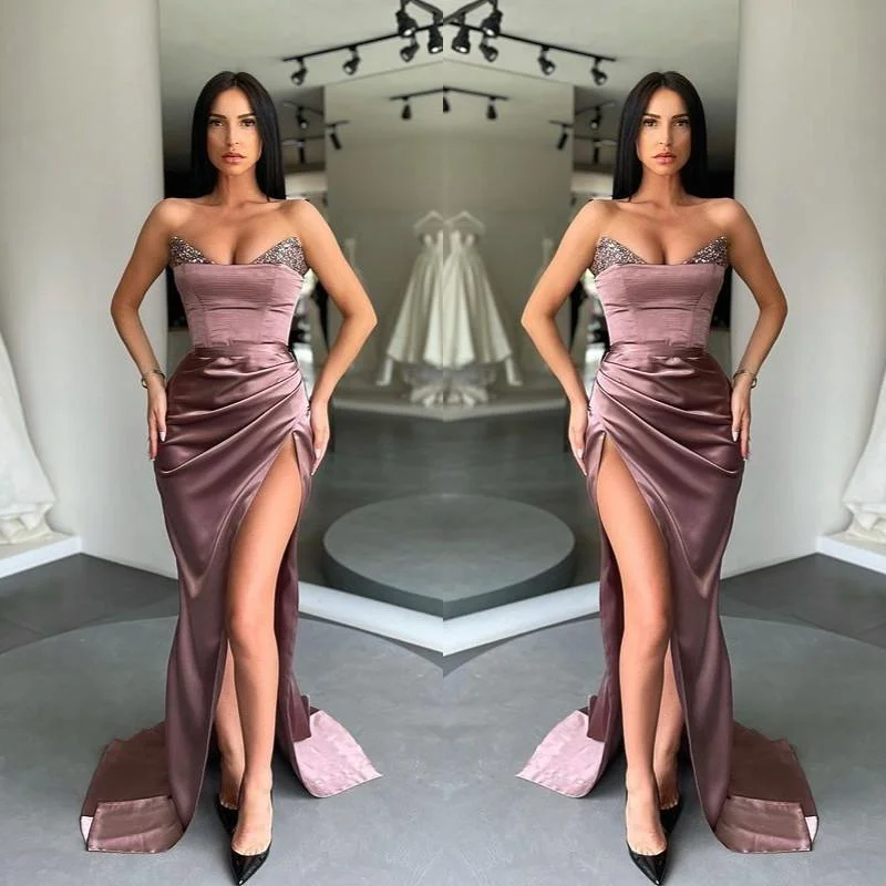 Limited Time Offer ELEGANT SEQUINS MERMAID LONG PROM DRESS WITH SPLIT,DS3530