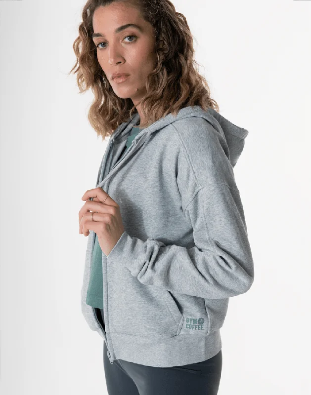 casual pullover hoodieVenice Zip Hoodie in Grey Marl