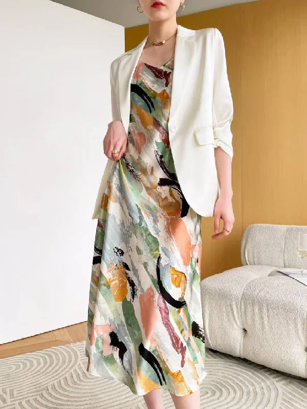 Loyalty Reward Spaghetti Strap Side Slit Slim Dress