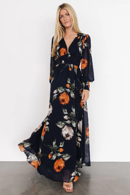 Price Cut Olivia Maxi Dress | Midnight Navy Floral