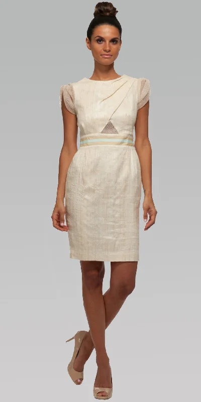 Lowest Prices Draped Front Bodice Dress - Blonde Wood