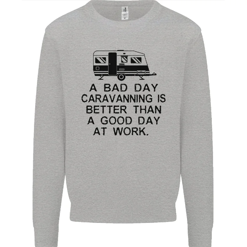 Hot Deal A Bad Day Caravanning Caravan Funny Mens Sweatshirt Jumper