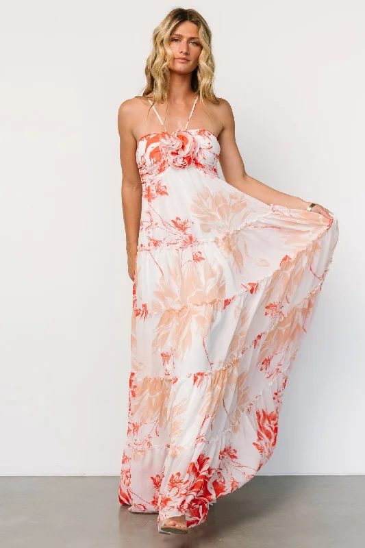 Savings Event Charmaine Maxi Dress | Red + Natural Floral