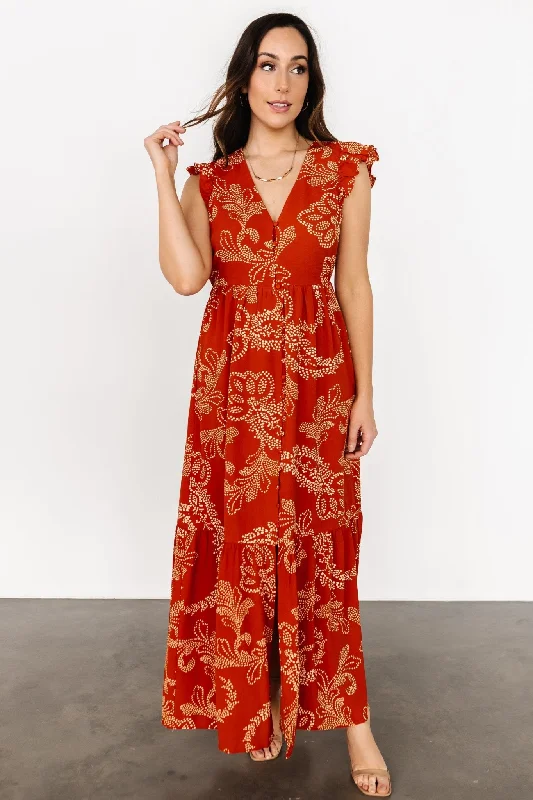 Grand Opening Sale Ginger Button Down Maxi Dress | Rust + Ivory