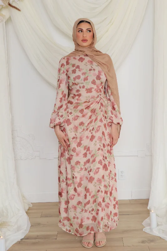 Early Bird Discount Hailey Floral Dress- Cream