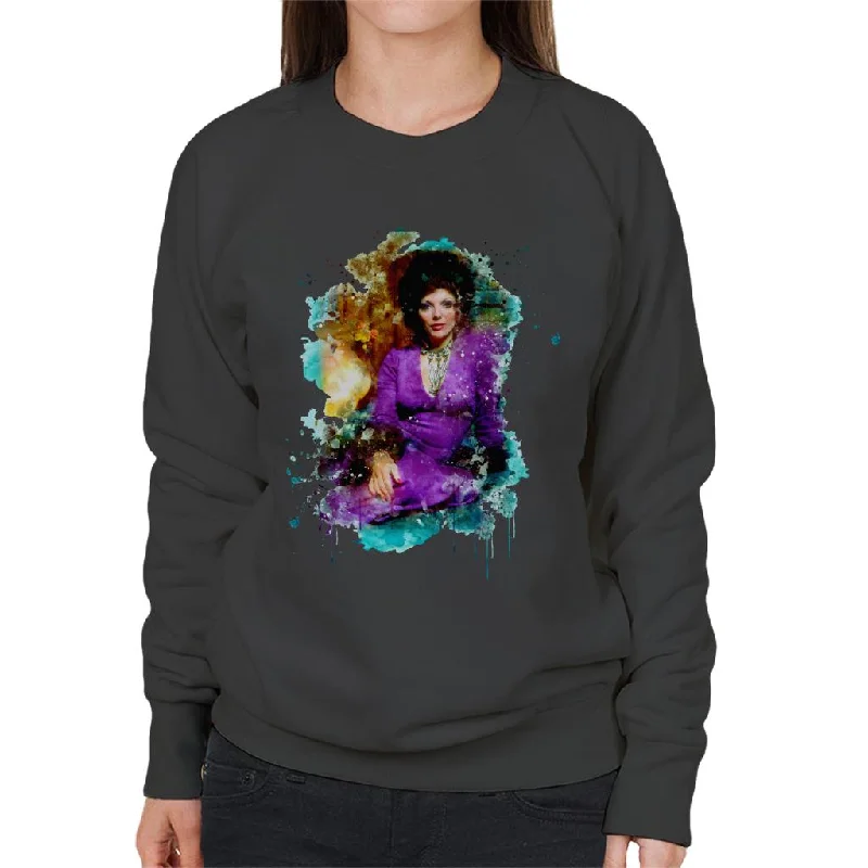 Factory Direct Sale TV Times Joan Collins 1971 Paint Splatter Women's Sweatshirt