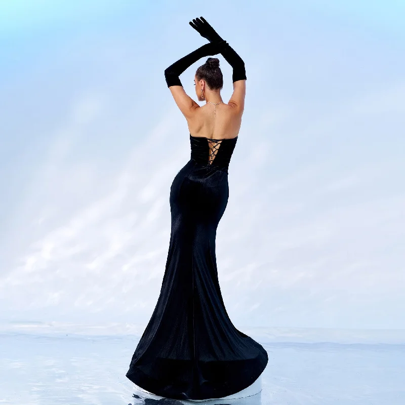 Big Savings Strapless elegant sexy slit evening dress