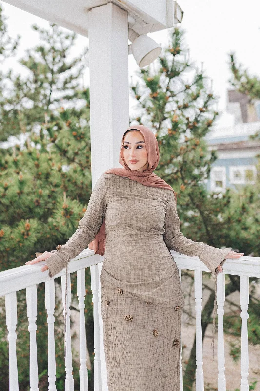 Clearance Event Karla Flower Maxi Dress- Khaki