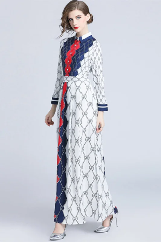 Unmissable Offer LONG SLEEVE SHIRT COLLAR MAXI DRESS