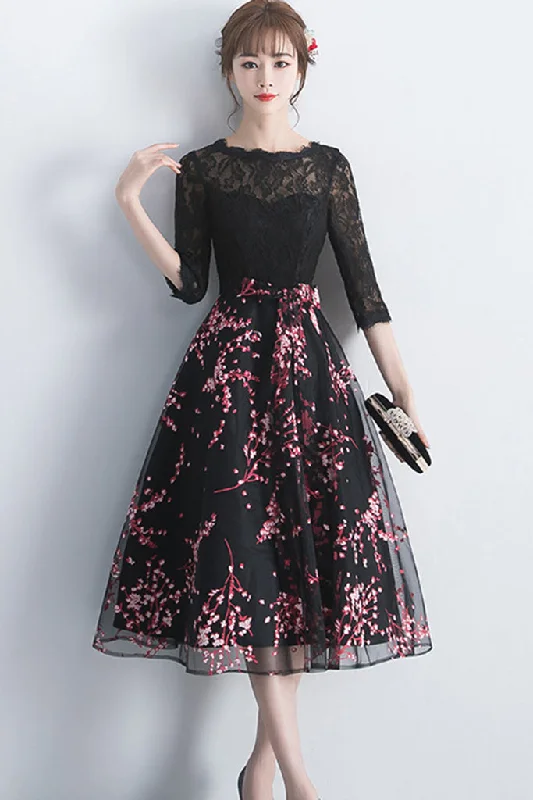 Loyalty Reward HALF SLEEVE CONTRAST A-LINE DRESS WITH SELF-TIE BELT